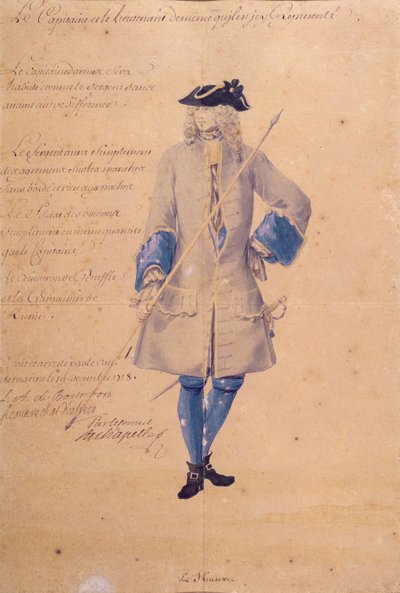 Study of the uniform of a marine stationed at Le Havre by French School