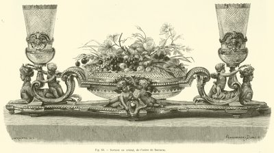 Crystal centerpiece from the Baccarat factory (engraving) by French School