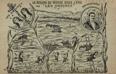 Swimming girls by French School