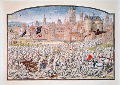 Victory of the inhabitants of Ghent led by Philipp van Artevelde (1290-1345) before Bruges in 1381, from Froissart