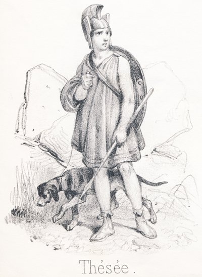 Theseus: Son of Aegeus, king of Athens and Aethra, delivered Athens from the Minotaur by French School