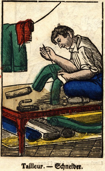 Tailor; Series on trades, image of Epinal of the 19th century by French School