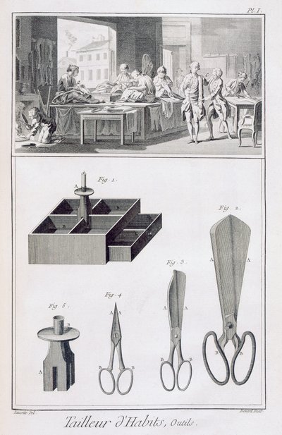 Tailor, from the Encyclopedie des Sciences et Metiers by Denis Diderot published c.1770 by French School
