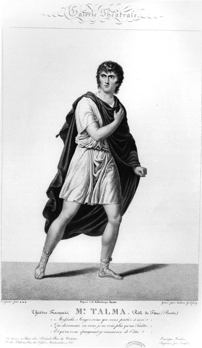 Talma in Roman Costume as Titus in a Production in Paris in 1793 of Voltaire