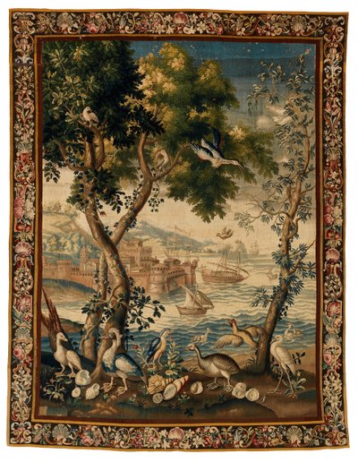 Tapestry of One of the Ports de Mer, Made in Beauvais, c.1725 by French School