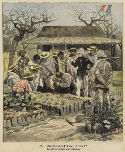 Teaching Natives Agricultural Techniques, Madagascar, 1897 by French School
