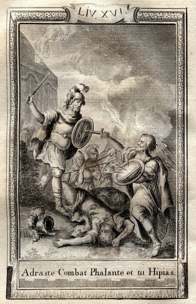 Telemachus overcomes Hippias - engraving of 1798 by Monnet in 