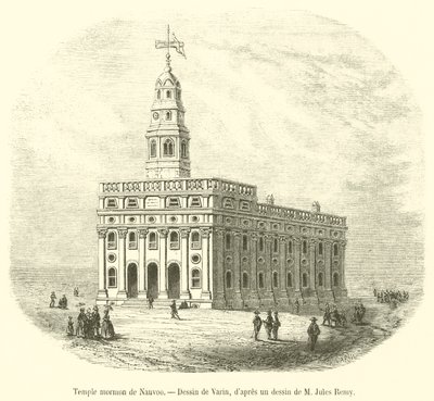 Mormon Temple of Nauvoo (engraving) by French School