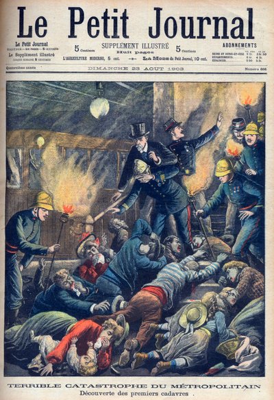 Terrible Disaster in the Paris Underground, front cover of 