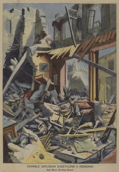 Terrible acetylene gas explosion in a cafe in Rognonas, France by French School