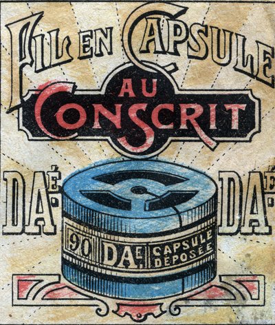 Textile, linen. Capsule for using Dae sewing threads by French School