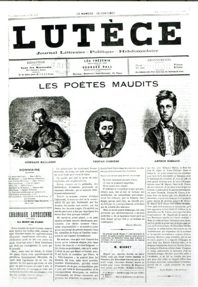 The Accursed Poets, front cover of the newspaper Lutece, 1884 by French School