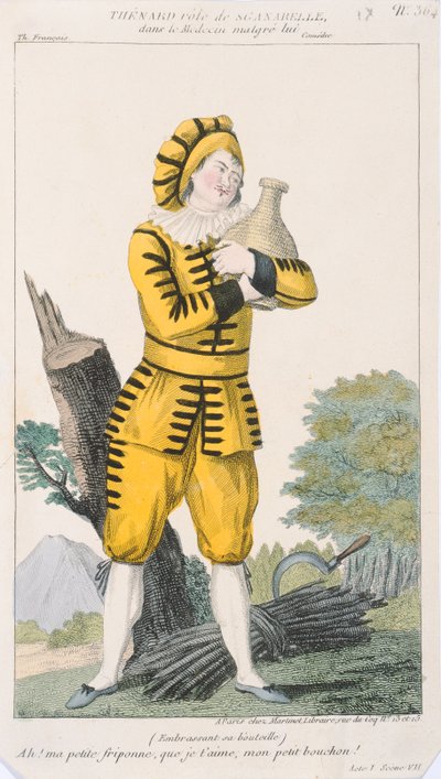 The Actor Thenard in the Role of Sganarelle in the play Le Medecin Malgre Lui, produced in Paris at the Comedie Francaise, early nineteenth century by French School