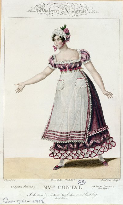 The Actress Mademoiselle Contat in the Role of Suzanne in The Marriage of Figaro by Pierre Augustin Caron de Beaumarchais by French School