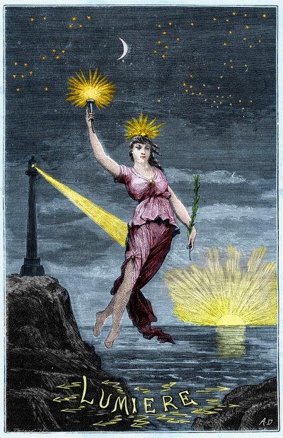 The Allegory of Light - Allegorie de la Lumiere - Engraving in 