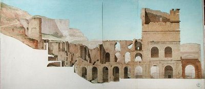 The Ancient Theatre of Orange, side face by French School