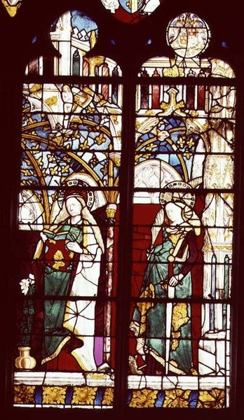 The Annunciation with St. Catherine, from the Chapel of St. Ursinus, attributed to Henri Mellein by French School