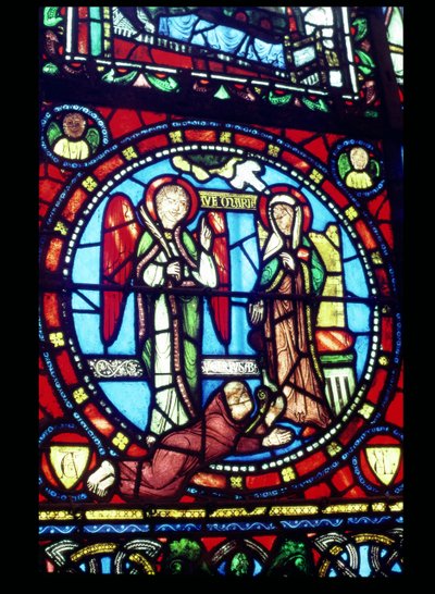 The Annunciation with Suger (c.1081-1151), 12th century by French School
