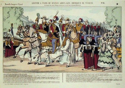 The Arrival of Sultan Abd al-Aziz in Paris in 1867 by French School
