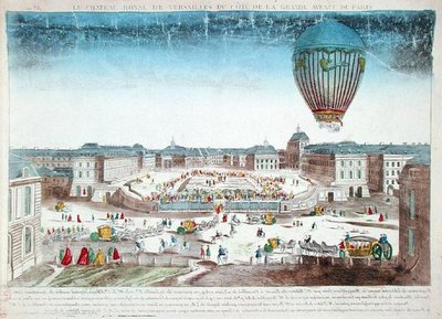The Balloon Voyage of Francois Pilatre de Rozier (1754-96) over the Chateau de Versailles, 23rd June by French School