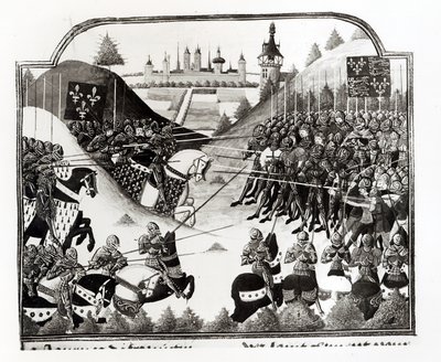 The Battle of Fromigny, 14 April 1450, from Chronique de Charles VII by Jean Chartier by French School