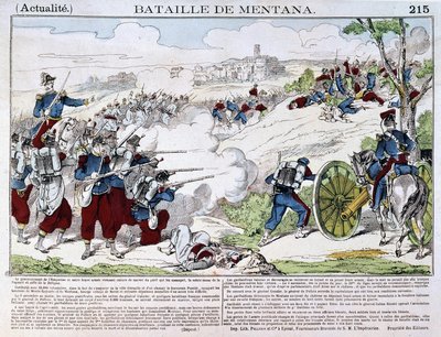 The Battle of Mentana on November 3 by French School
