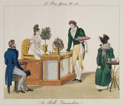 The Beautiful Lemonade seller, plate 98 from Le Bon Genre, c.1810 by French School