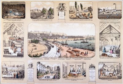 The Benefactors of Mankind, plate depicting Great Inventions, 2nd half of 19th century by French School