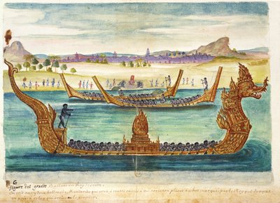 The Boats of the King of Siam, from an account of the Jesuits in Siam, 1688 by French School