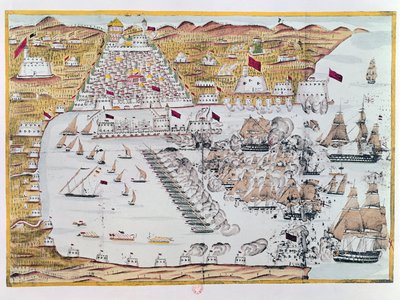 The Bombardment of Algiers by the Anglo-Dutch Fleets on 27th August 1816 by French School