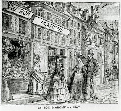 The Bon Marché Shop in the rue du Bac, Paris in 1847 by French School
