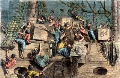 The Boston Tea Party by French School