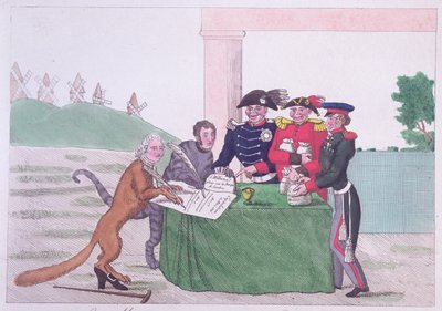 The Capitulation, caricature of Charles Maurice de Talleyrand-Perigord by French School