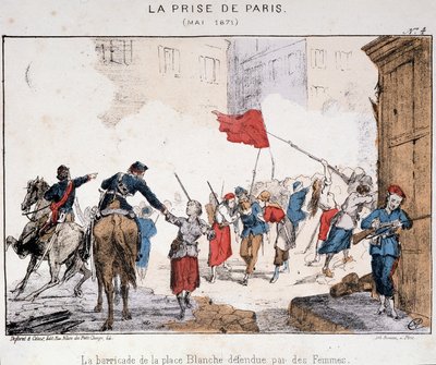 The Capture of Paris in May 1871: The Barricade of Place Blanche Defended by Women by French School