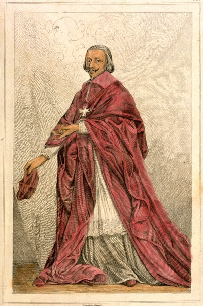 The Cardinal of Richelieu - Engraving 19th century. by French School
