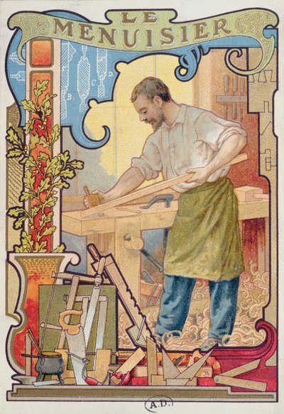 The Carpenter, illustration from a book on the crafts by French School