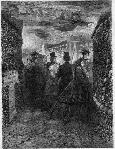 The Catacombs of Paris in 1865: A visit to the galleries of the Ossuary by French School