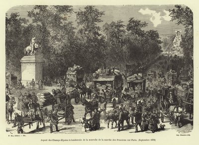 The Champs Elysees the day after the receipt of the news of the Prussian march on Paris, September 1870 by French School