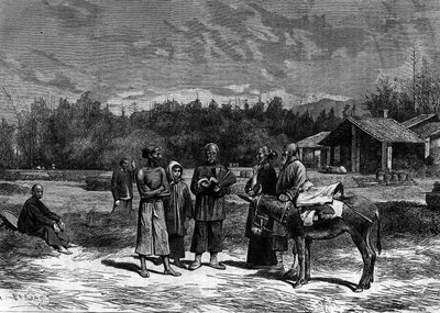 The Chinese Empire: peasants of the southern provinces of China. Engraving in 