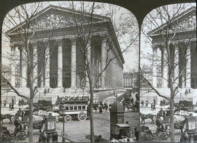 The Church of La Madeleine, Paris, stereoscopic view, c.1860-70 by French School