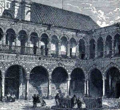 The Cloister of the Convent of La Merced, Mexico, from The Ancient Cities of the New World, by Claude-Joseph-Desire Charnay, pub. 1887 by French School