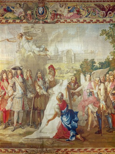 The Construction of Les Invalides in 1670, central detail from The History of the King, after Adam Frans Van der Meulen and Charles Le Brun, Gobelins Workshop by French School