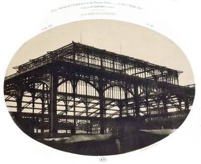 The Construction of the Halles central market, from Revue generale de l
