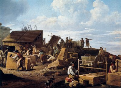 The Construction of the Hotel de Salm, Paris (detail) by French School