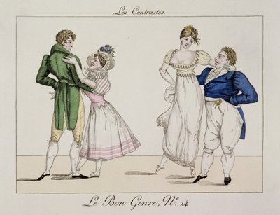 The Contrasts, plate 24 from Le Bon Genre, 1811 by French School