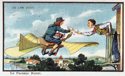 The Country Postman in the year 2000, c. 1913 by French School