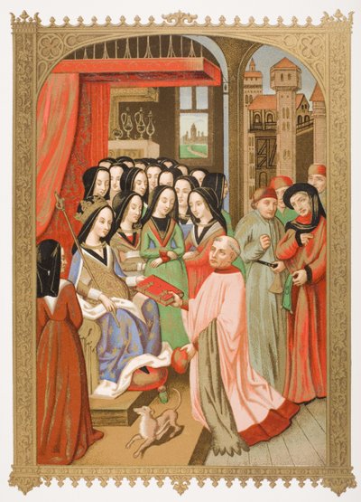 The Court of Mary of Anjou (1404-63) facsimile of a miniature from 