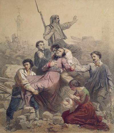 The Death of Monseigneur Affre, 25th June 1848 by French School