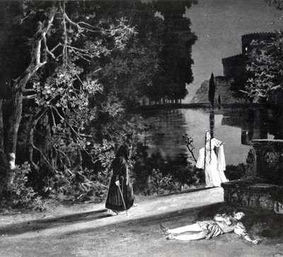 The Death of Pelleas, Act IV, Scene 4 of Pelleas et Melisande by Debussy (from a photograph of the first production in April, 1902 of the opera at the Opera-Comique in Paris, illustration in Theatre magazine, June, 1902) by French School