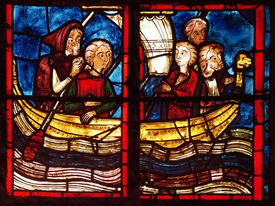 The Departure for Jerusalem, from the story of St. Mary of Egypt in the Chapelle de la Sainte-Croix by French School